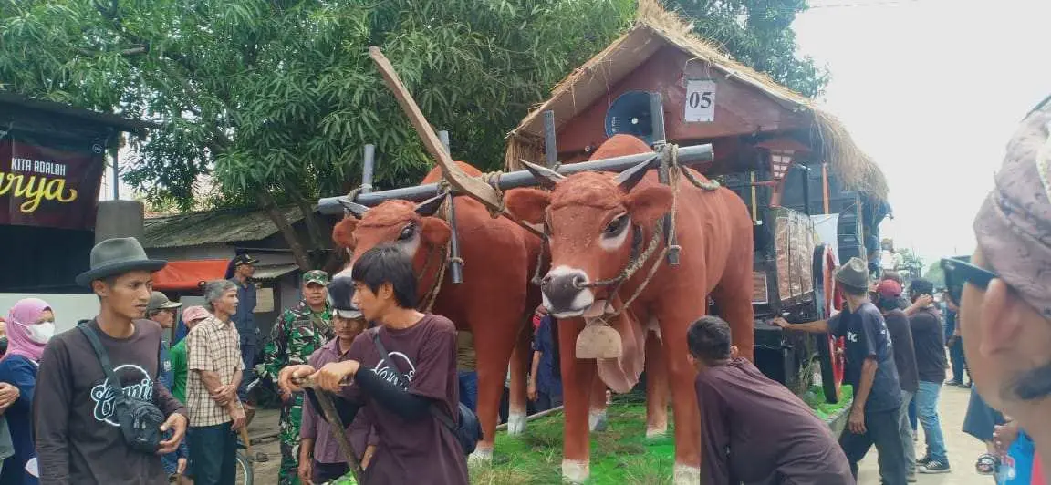 Pawai Ogoh-ogoh di Desa Gadingan Indramayu Sangat Meriah